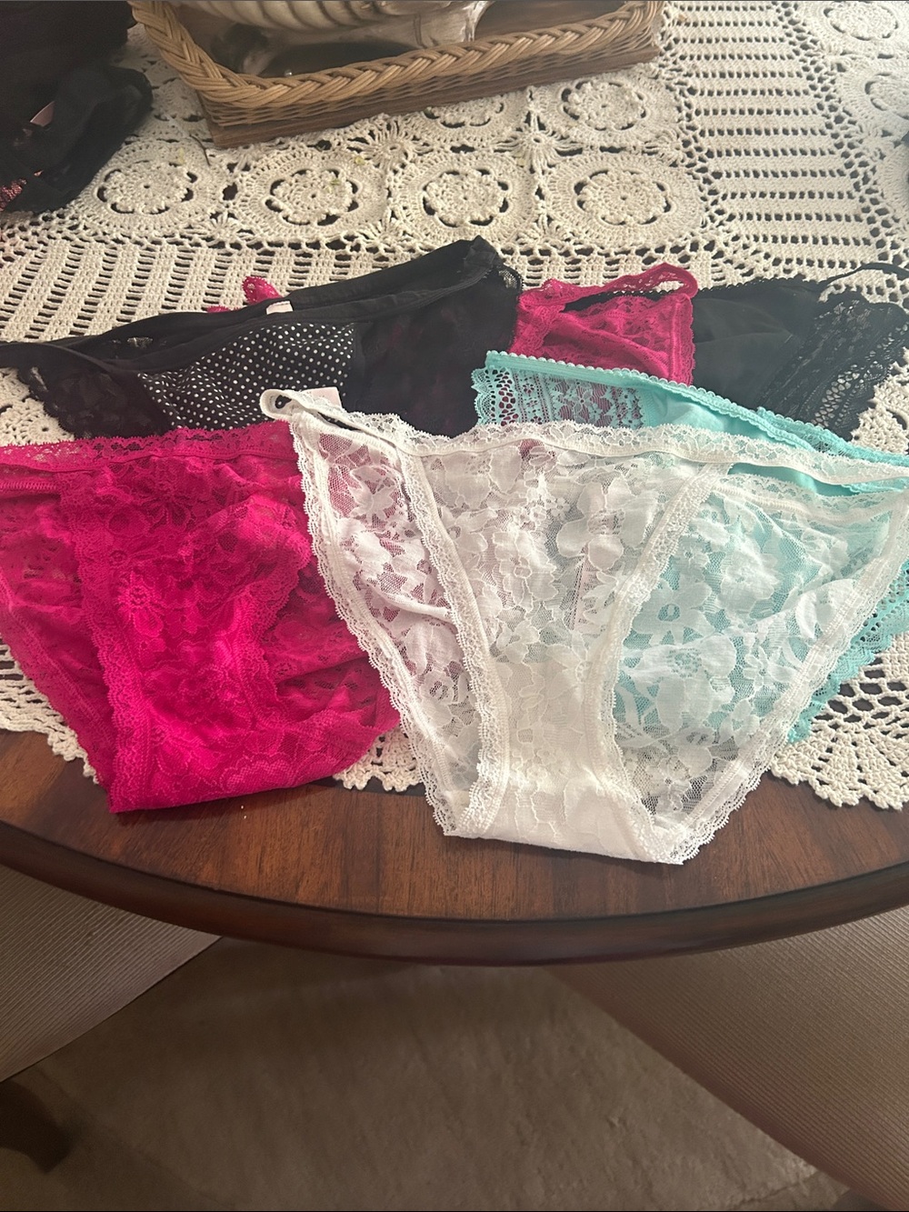 Victoria's Secret Lace Bikini Panties - White, Teal, Hot Pink, Black